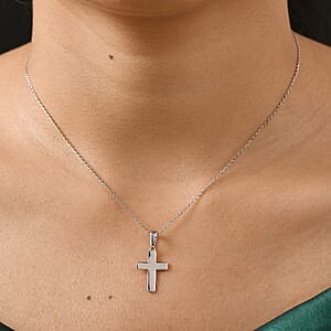 Cross Pendant Necklace in 950 Platinum 20 Inches 4.30 Grams