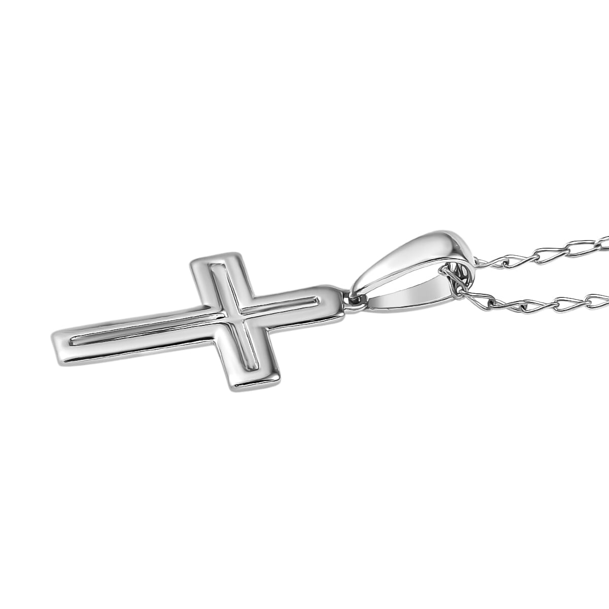Cross Pendant Necklace in 950 Platinum 20 Inches 4.30 Grams image number 3