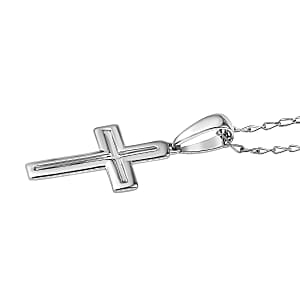 Cross Pendant Necklace in 950 Platinum 20 Inches 4.30 Grams