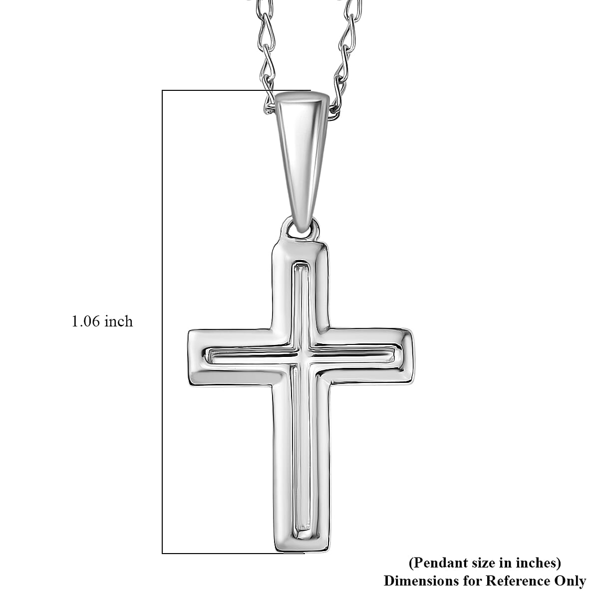 Cross Pendant Necklace in 950 Platinum 20 Inches 4.30 Grams