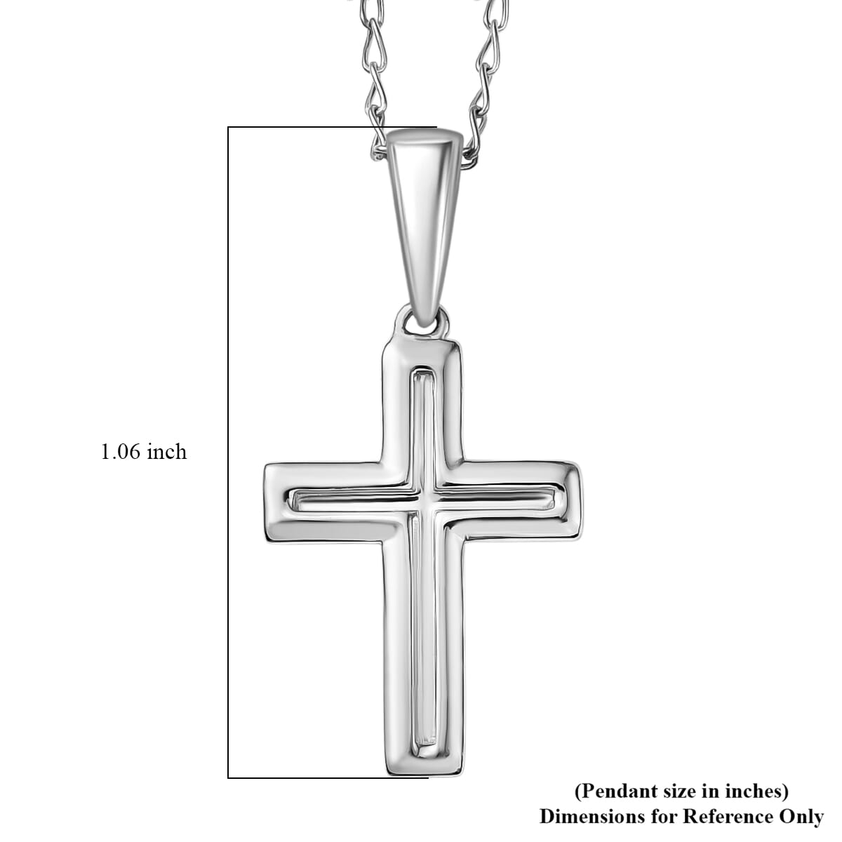 Cross Pendant Necklace in 950 Platinum 20 Inches 4.30 Grams image number 5