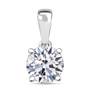 IGI Certified Luxuriant Lab Grown Diamond E-F VS Solitaire Pendant Necklace in 10K Yellow Gold 20 Inches 1.00 ctw