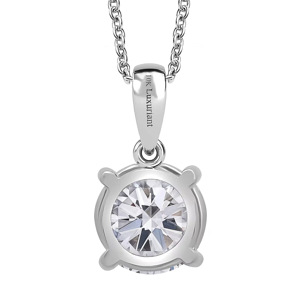 IGI Certified Luxuriant Lab Grown Diamond E-F VS 1.00 ctw Solitaire Pendant Necklace in 10K White Gold 20 Inches (Del. in 10-12 Days) image number 10