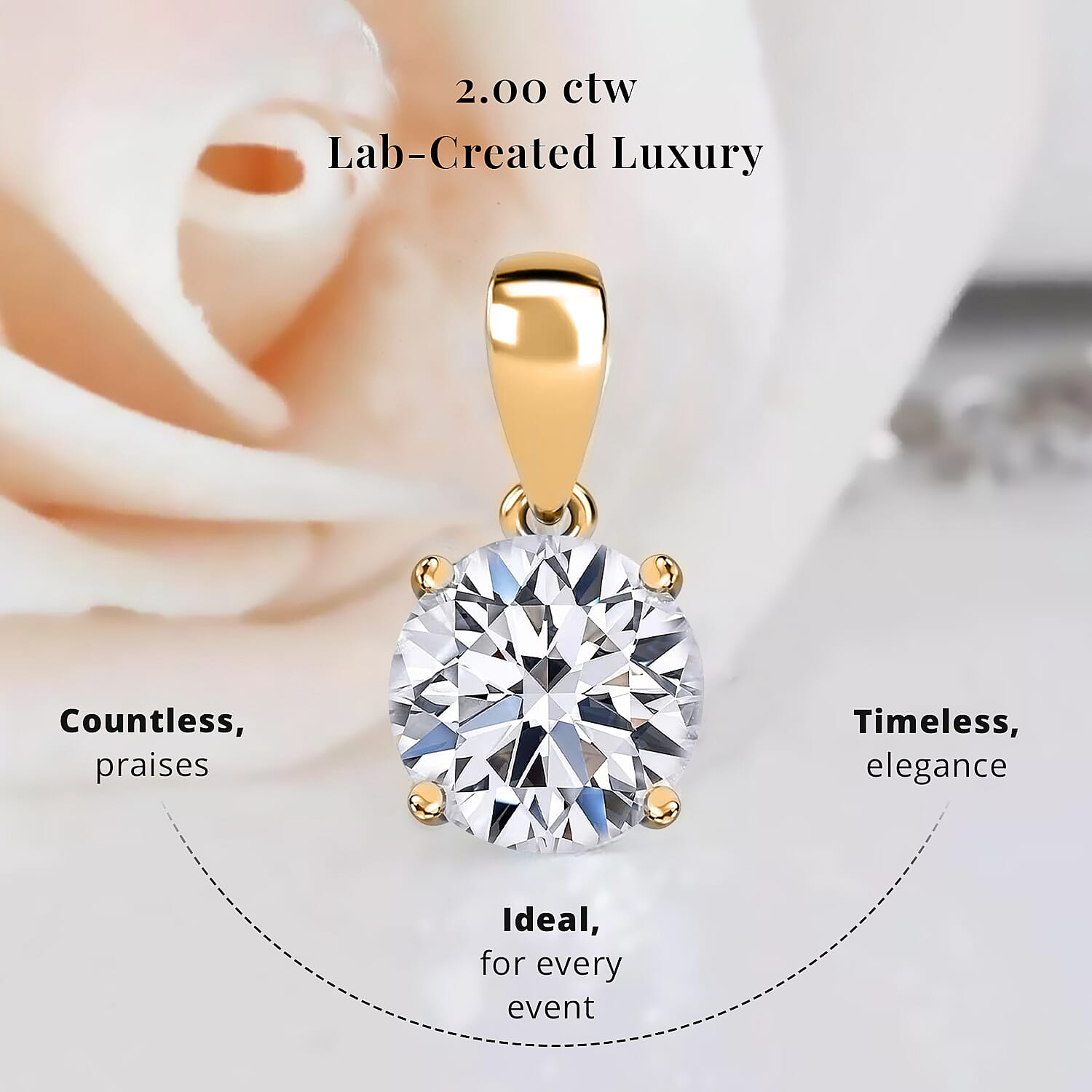 IGI Certified Luxuriant Lab Grown Diamond E-F VS 1.00 ctw Solitaire Pendant Necklace in 10K Yellow Gold 20 Inches (Del. in 10-12 Days)