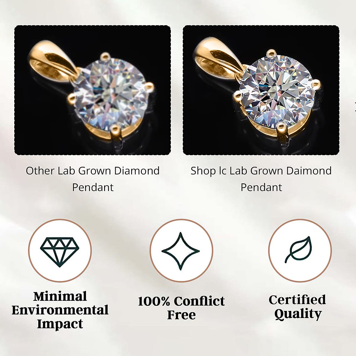 IGI Certified Luxuriant Lab Grown Diamond E-F VS 1.00 ctw Solitaire Pendant Necklace in 10K Yellow Gold 20 Inches (Del. in 10-12 Days) image number 7