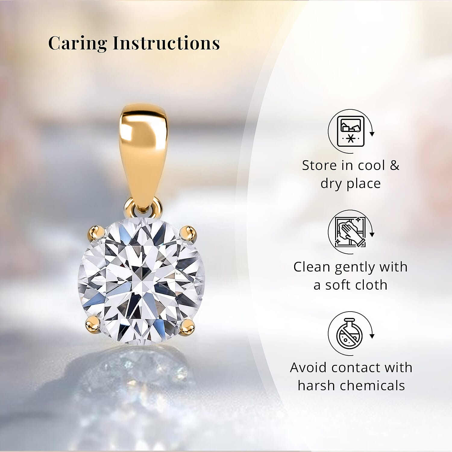 IGI Certified Luxuriant Lab Grown Diamond E-F VS 1.00 ctw Solitaire Pendant Necklace in 10K Yellow Gold 20 Inches (Del. in 10-12 Days)