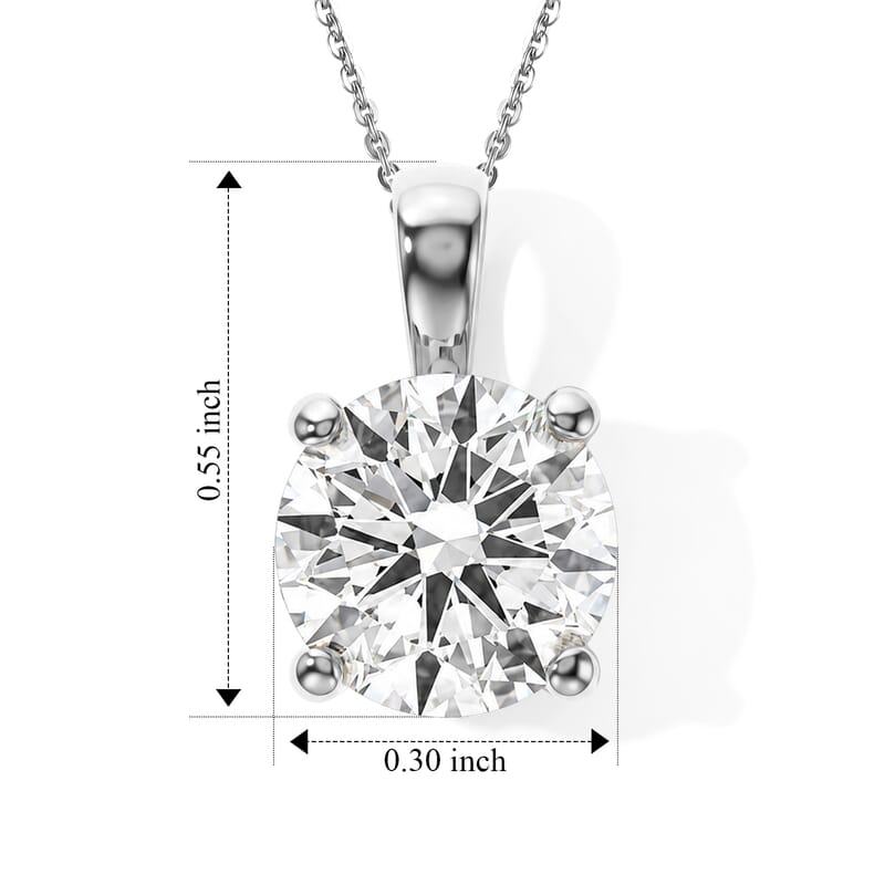 IGI Certified Luxuriant Lab Grown Diamond E-F VS 2.00 ctw Solitaire Pendant Necklace in 10K White Gold 20 Inches
