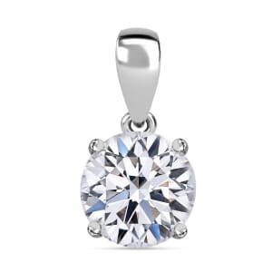 IGI Certified Luxuriant Lab Grown Diamond E-F VS 3.00 ctw Solitaire Pendant Necklace in 10K White Gold 20 Inches