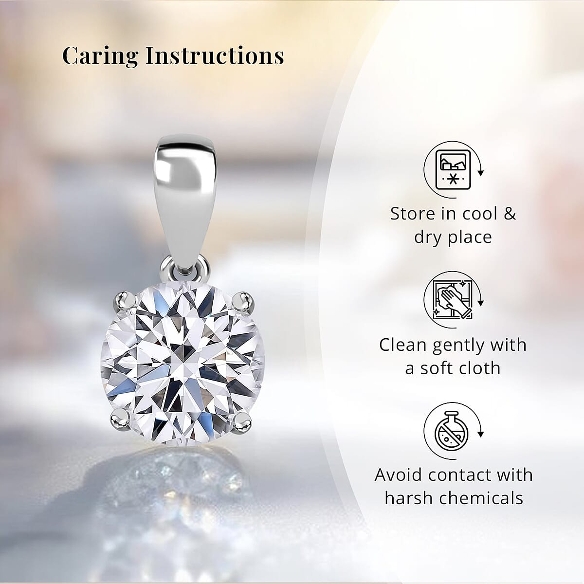 IGI Certified Luxuriant Lab Grown Diamond E-F VS 3.00 ctw Solitaire Pendant Necklace in 10K White Gold 20 Inches image number 9