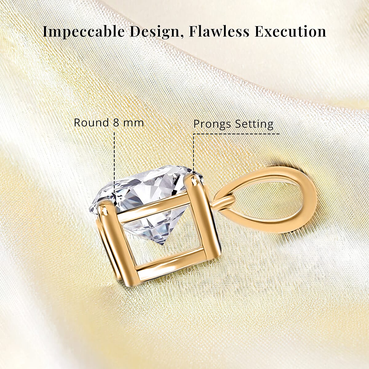 IGI Certified Luxuriant Lab Grown Diamond E-F VS 3.00 ctw Solitaire Pendant Necklace in 10K Yellow Gold 20 Inches image number 7