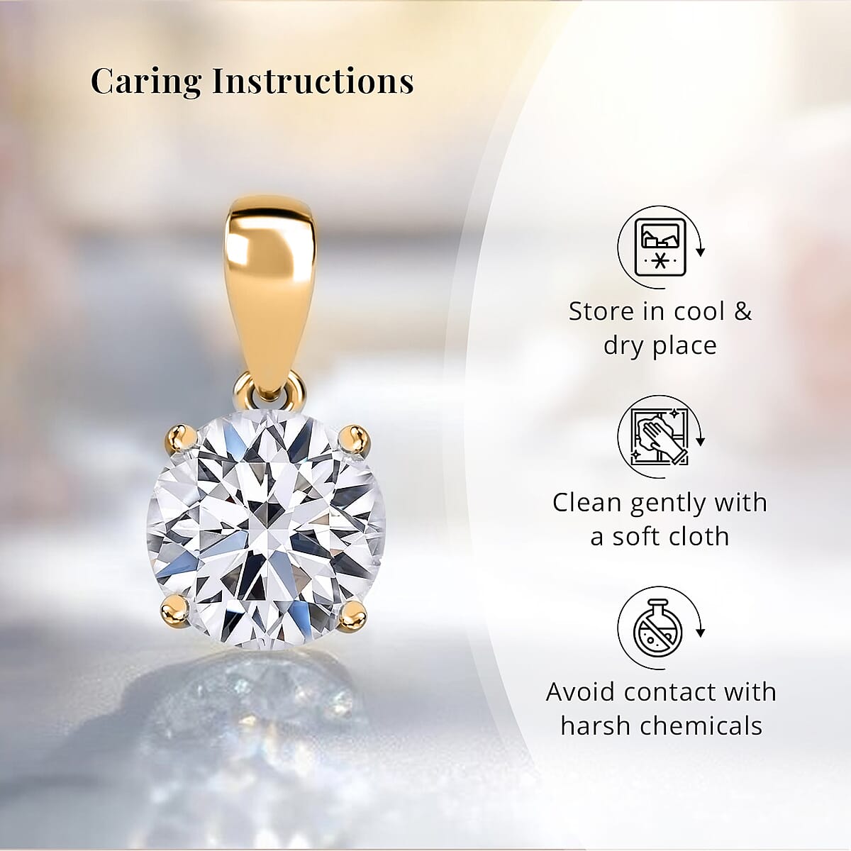 IGI Certified Luxuriant Lab Grown Diamond E-F VS 3.00 ctw Solitaire Pendant Necklace in 10K Yellow Gold 20 Inches image number 9