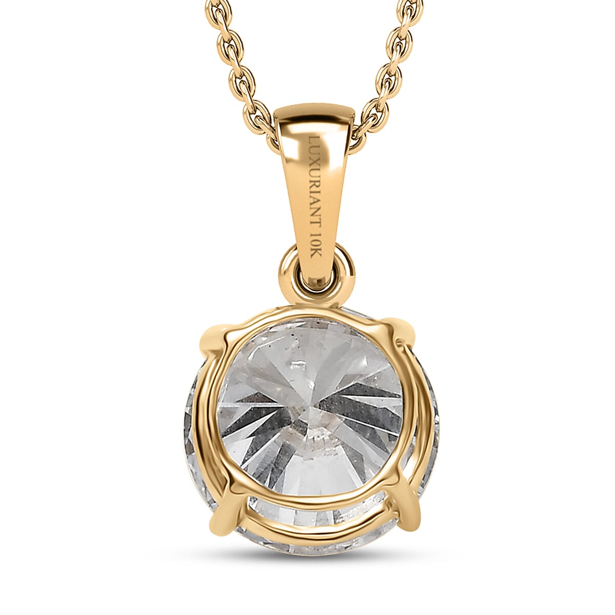 IGI Certified Luxuriant Lab Grown Diamond E-F VS 3.00 ctw Solitaire Pendant Necklace in 10K Yellow Gold 20 Inches image number 10