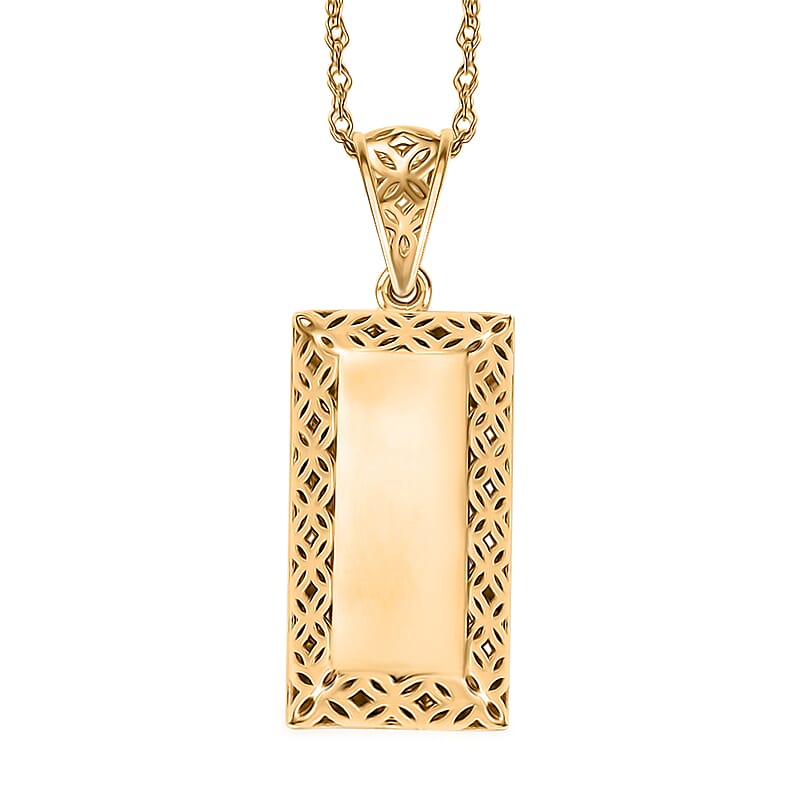 Mirage Collection Bar Pendant Necklace in 10K Yellow Gold 18 Inches 1.10 Grams