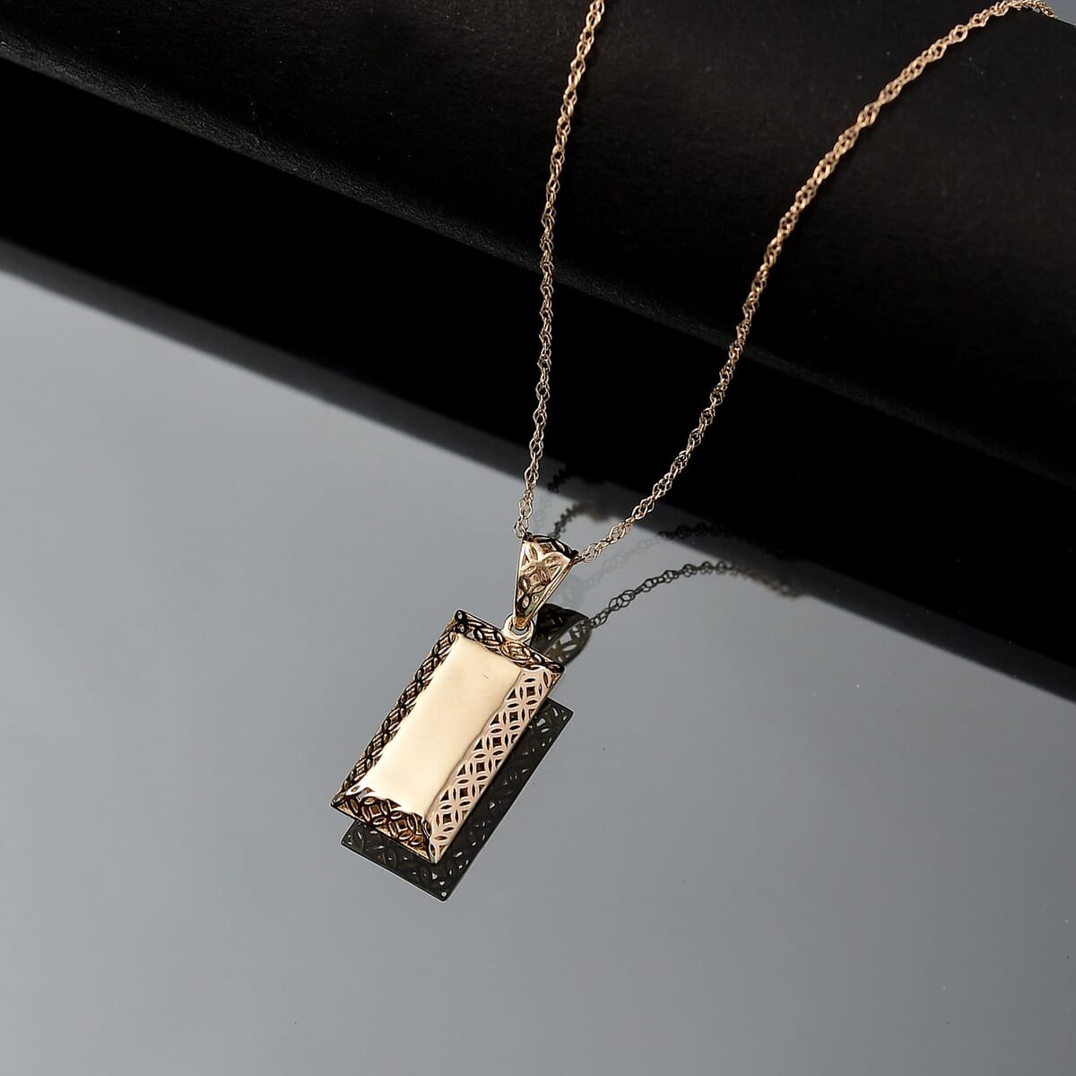 Mirage Collection Bar Pendant Necklace in 10K Yellow Gold 18 Inches 1.10 Grams image number 1