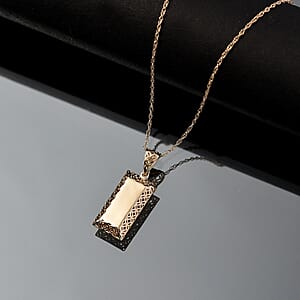 Mirage Collection Bar Pendant Necklace in 10K Yellow Gold 18 Inches 1.10 Grams