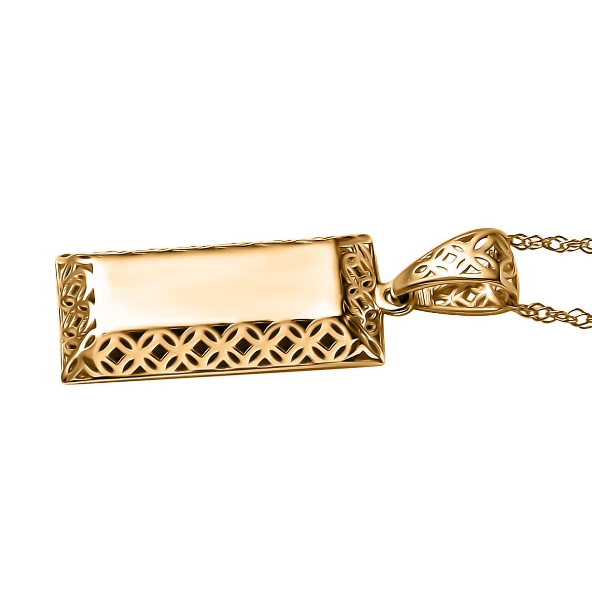 Mirage Collection Bar Pendant Necklace in 10K Yellow Gold 18 Inches 1.10 Grams image number 3