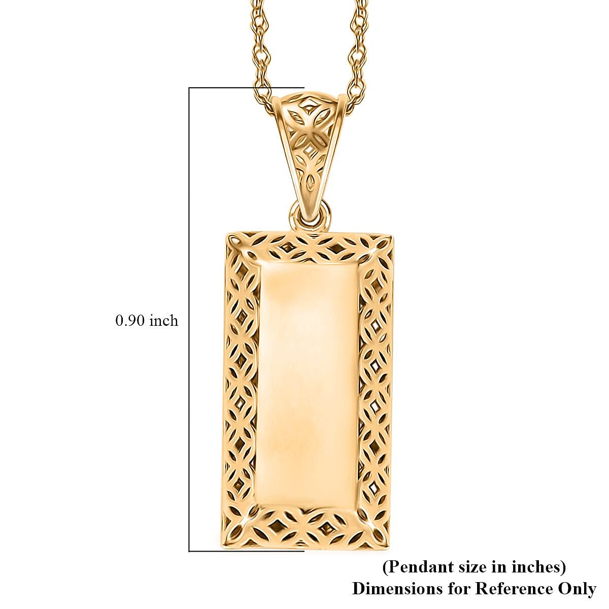 Mirage Collection Bar Pendant Necklace in 10K Yellow Gold 18 Inches 1.10 Grams