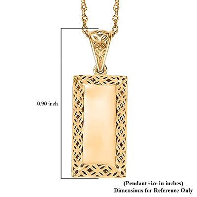 Mirage Collection Bar Pendant Necklace in 10K Yellow Gold 18 Inches 1.10 Grams