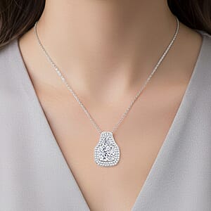 D'Joy Moissanite Pendant Necklace in Rhodium Over Sterling Silver 4.40 ctw (18 Inches)