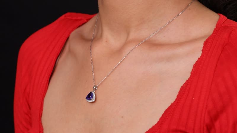 Certified & Appraised Rhapsody AAAA Tanzanite and E-F VS Diamond 3.18 ctw Pendant Necklace in 950 Platinum 20 Inches (Del. in 10-15 Days)