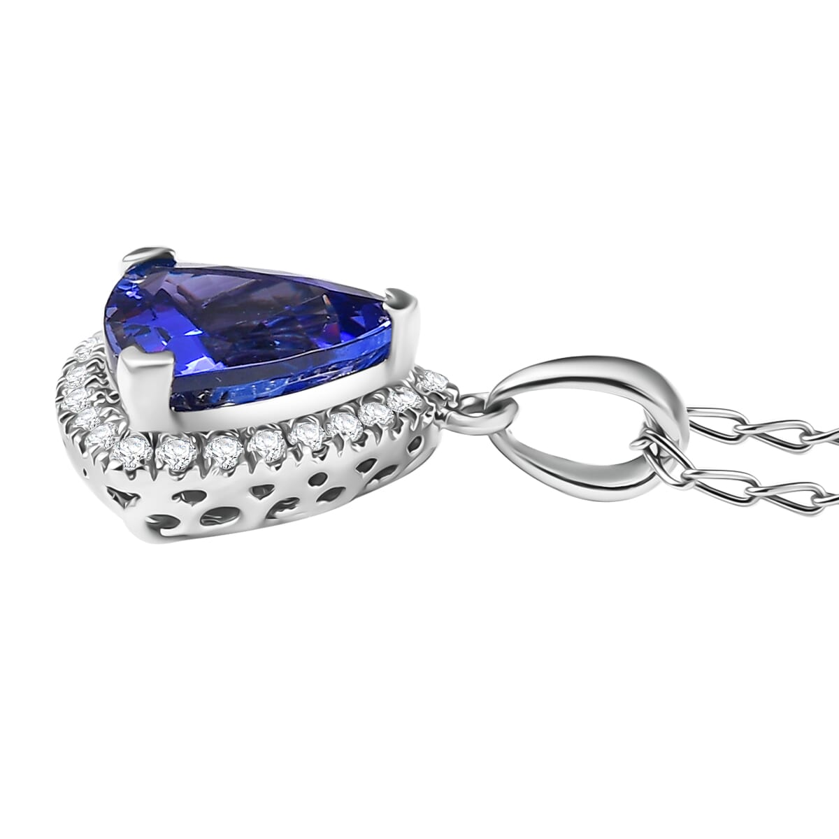 Certified & Appraised Rhapsody AAAA Tanzanite and E-F VS Diamond 3.18 ctw Pendant Necklace in 950 Platinum 20 Inches (Del. in 10-15 Days) image number 3