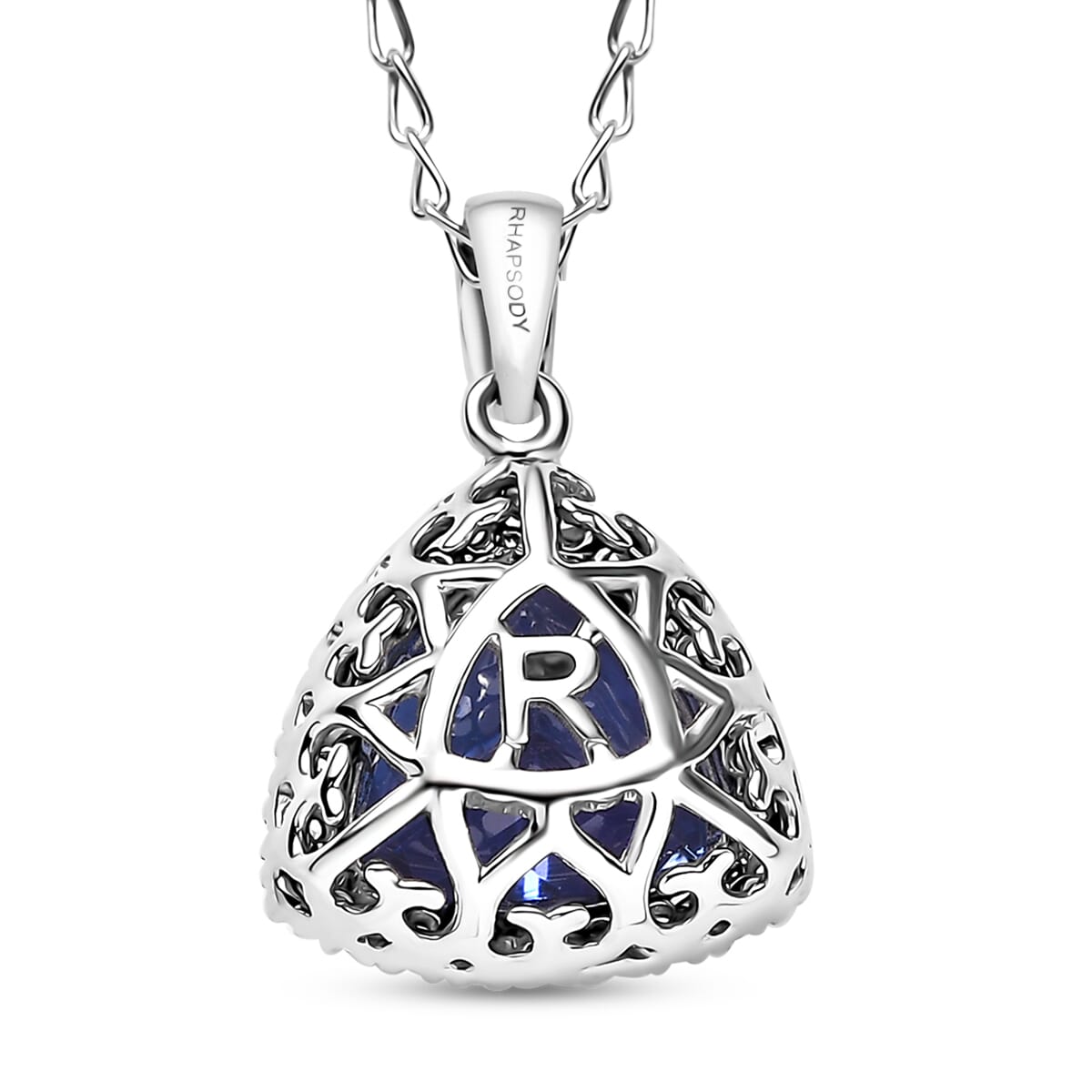 Certified & Appraised Rhapsody AAAA Tanzanite and E-F VS Diamond 3.18 ctw Pendant Necklace in 950 Platinum 20 Inches (Del. in 10-15 Days) image number 4