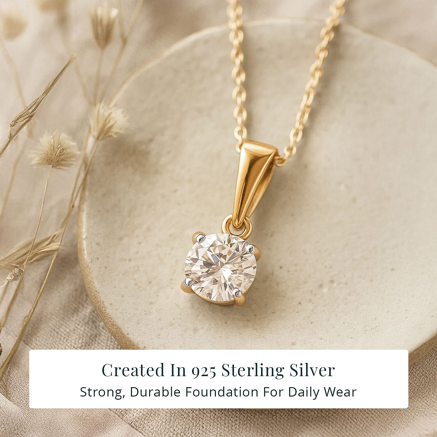 Yellow Gold Over Sterling Silver
