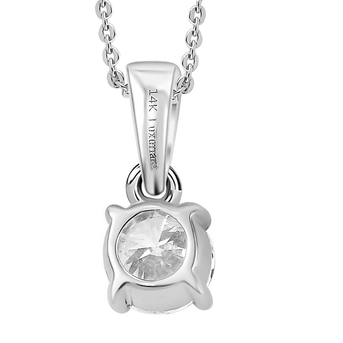 Luxuriant Lab Grown Diamond G-H SI 0.50 ctw Solitaire Pendant Necklace in Rhodium Over Sterling Silver 20 Inches image number 4