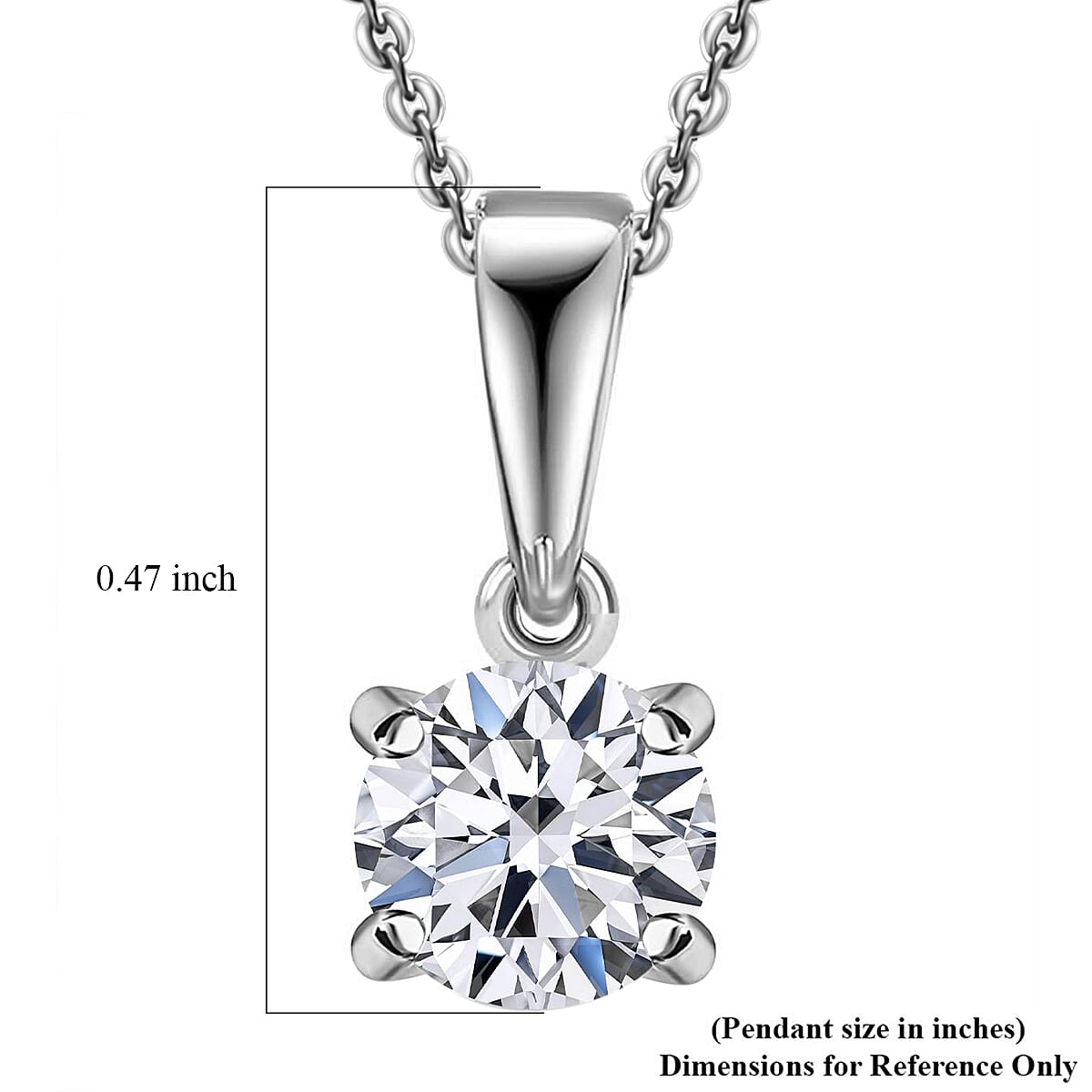 Luxuriant Lab Grown Diamond G-H SI 0.50 ctw Solitaire Pendant Necklace in Rhodium Over Sterling Silver 20 Inches image number 5