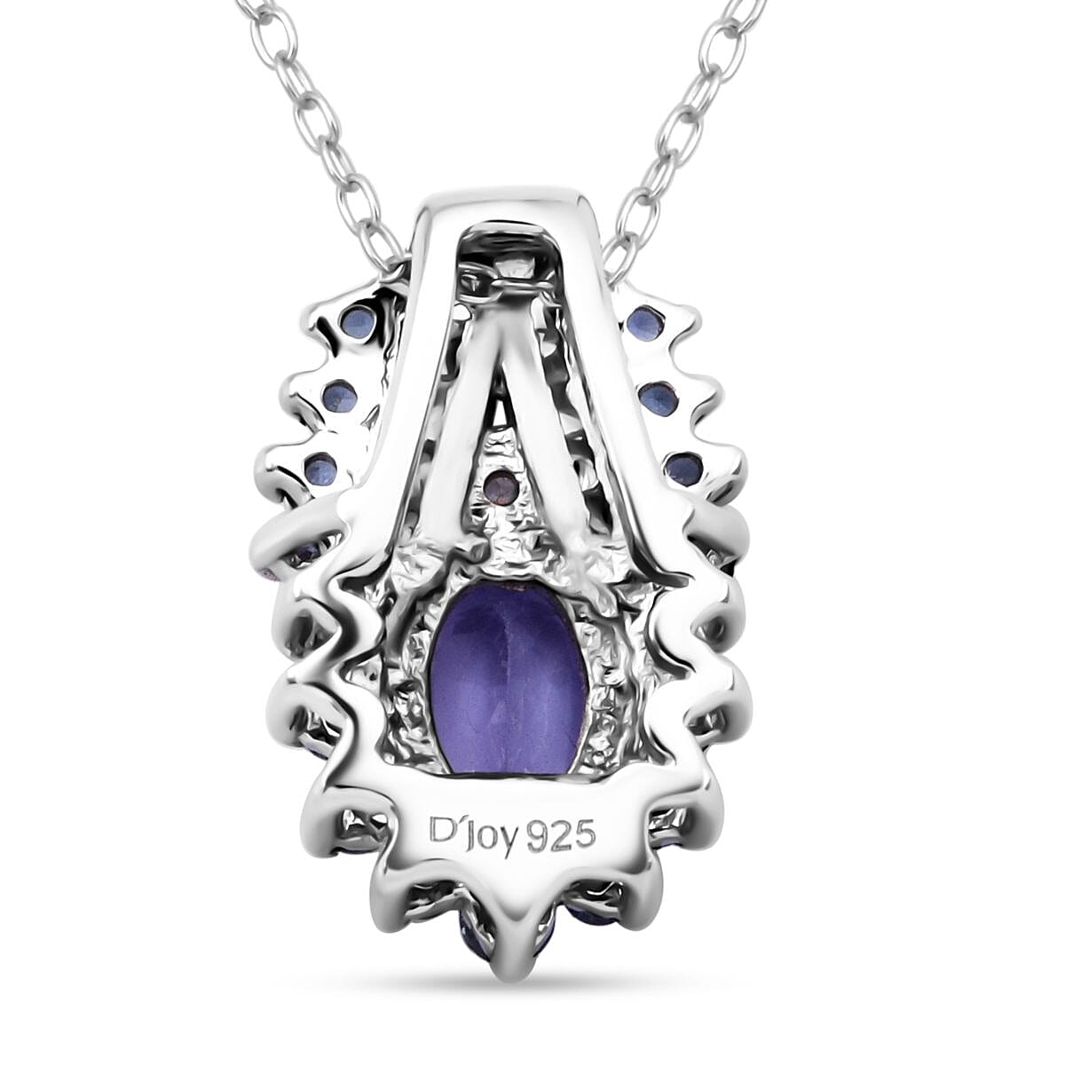 D'Joy Tanzanite and Multi Gemstone 1.40 ctw Pendant Necklace in Rhodium Over Sterling Silver (20 Inches)