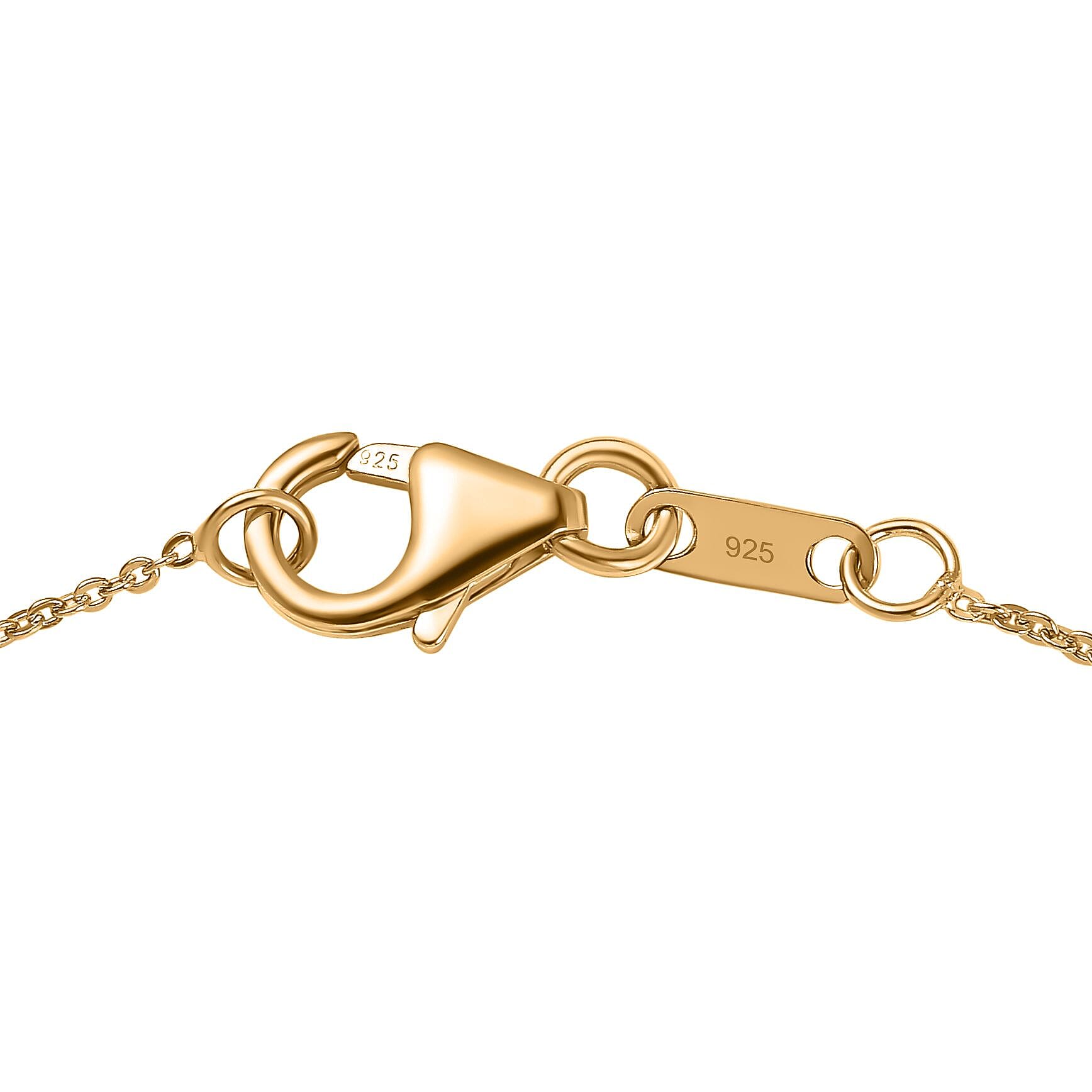 D'Joy Madagascar Yellow Sapphire and White Zircon 1.50 ctw Pendant Necklace in Vermeil Yellow Gold Over Sterling Silver (20 Inches)