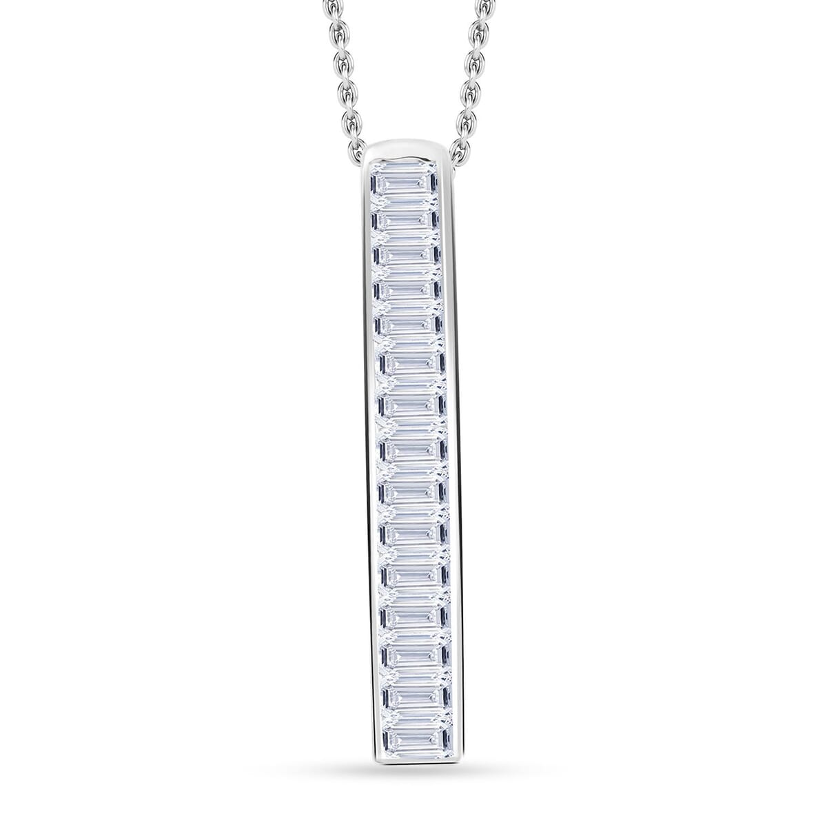 Luxuriant Lab Grown Diamond G SI 0.70 ctw Pendant Necklace in Sterling Silver 18-19 Inches image number 0