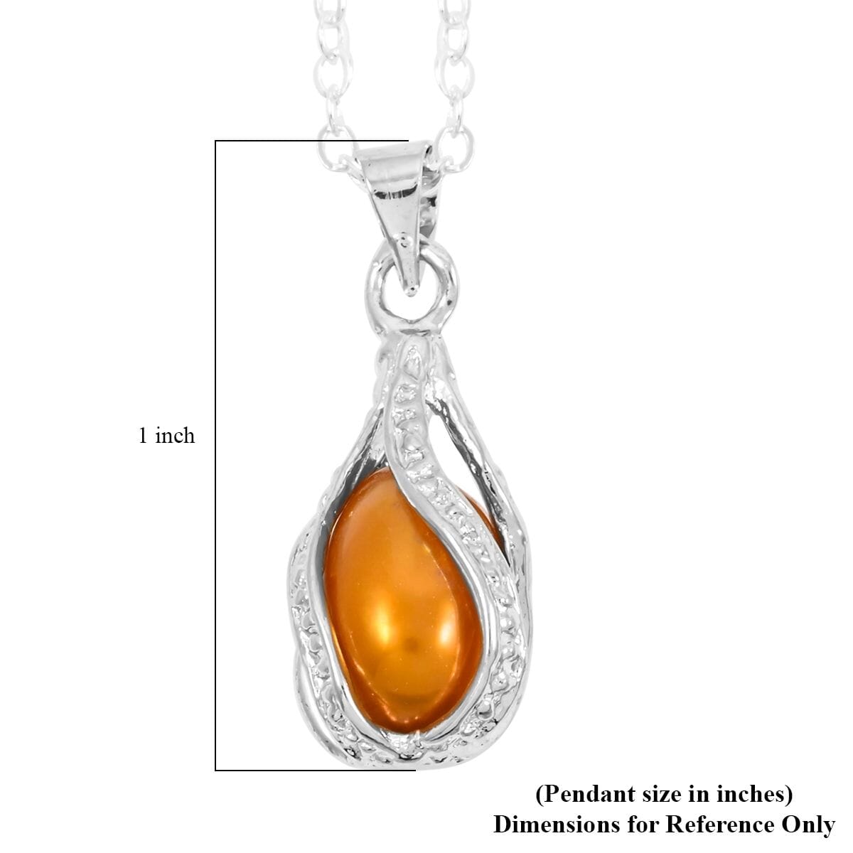 2 Piece Set - Freshwater Gold Pearl Earrings and Pendant Necklace 18 Inches in Silvertone image number 5