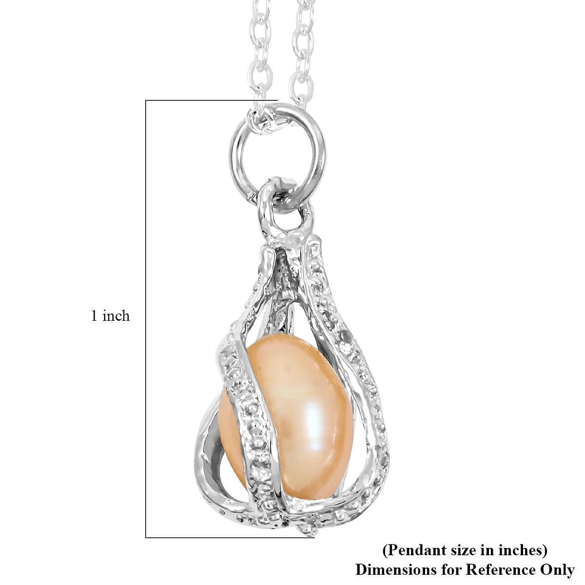 2 Piece Set - Freshwater Pink Pearl Earrings and Pendant Necklace 18 Inches in Silvertone image number 5