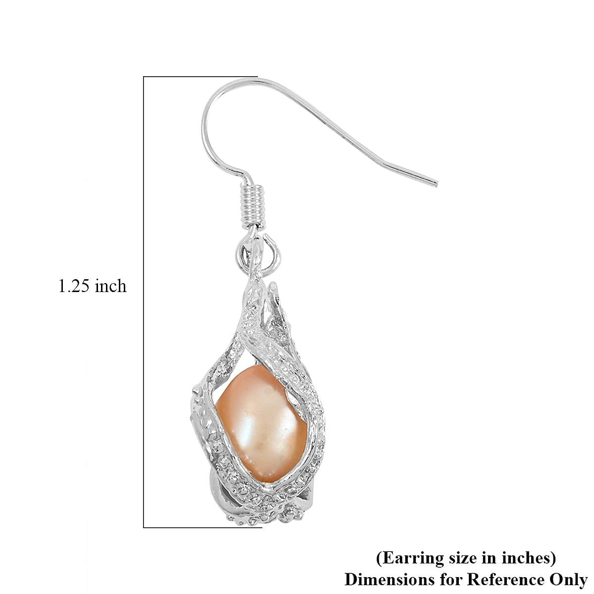 2 Piece Set - Freshwater Pink Pearl Earrings and Pendant Necklace 18 Inches in Silvertone image number 7