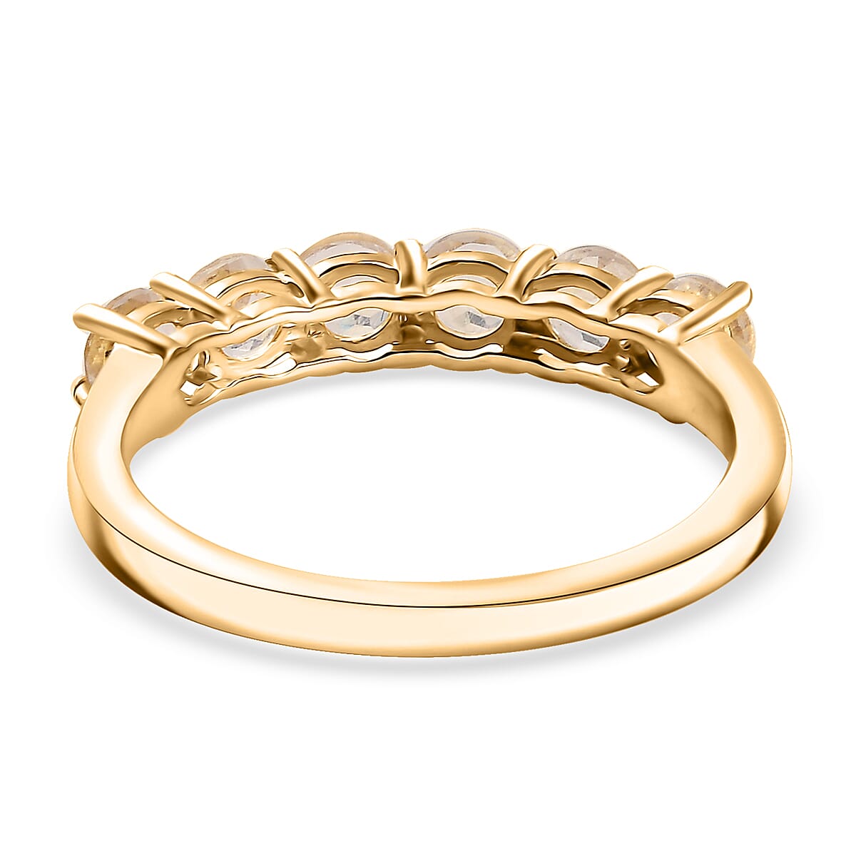 D'Joy Moon Glow Moonstone 3.25 ctw Aurora Glow Galaxy Hoop Earrings and Ring in 18K Vermeil Yellow Gold Over Sterling Silver (Size 8)  image number 5