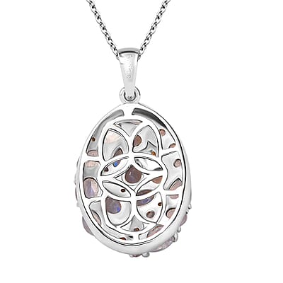 EverTrue Moon Glow Moonstone and White Zircon 2.10 ctw Moon Star Galaxy Pendant in 18K YG Plated and Platinum Bond with Stainless Steel Necklace 20 Inches