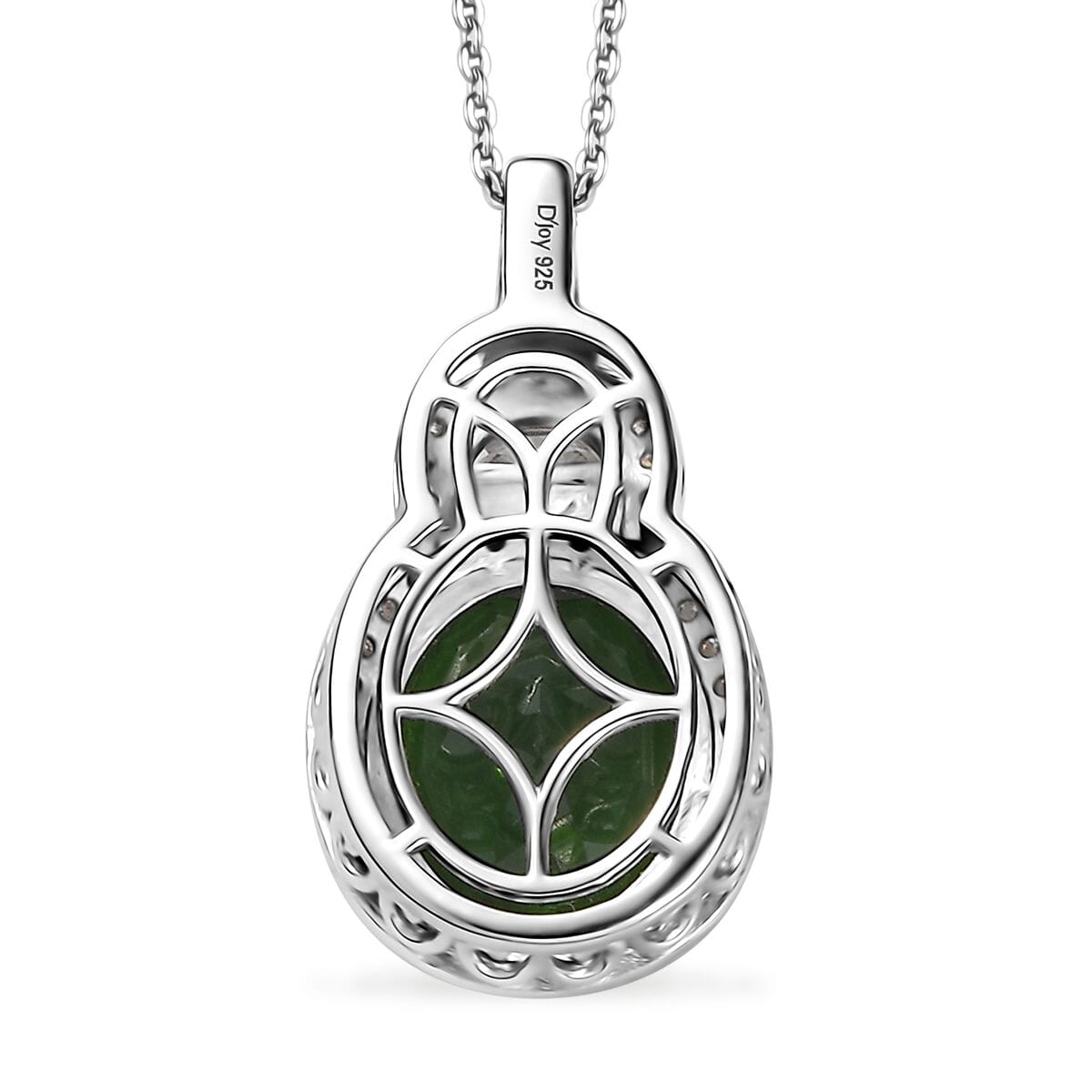 D'Joy Premium Chrome Diopside and Moissanite 5.65 ctw Pendant Necklace in Rhodium Over Sterling Silver 20 Inches image number 4