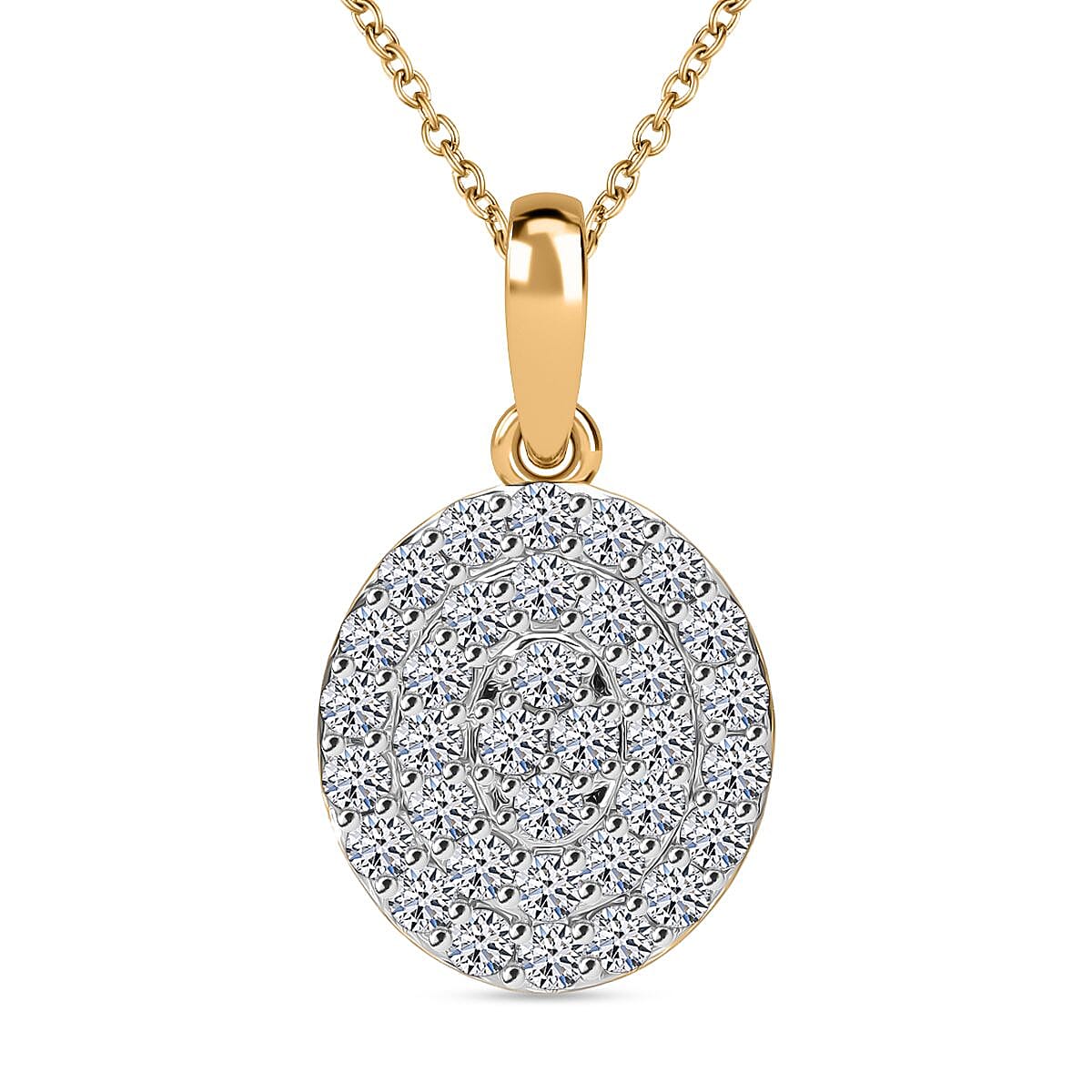Luxuriant Lab Grown Diamond G-H SI 1.00 ctw Pendant Necklace (20 Inches) in Vermeil Yellow Gold Over Sterling Silver
