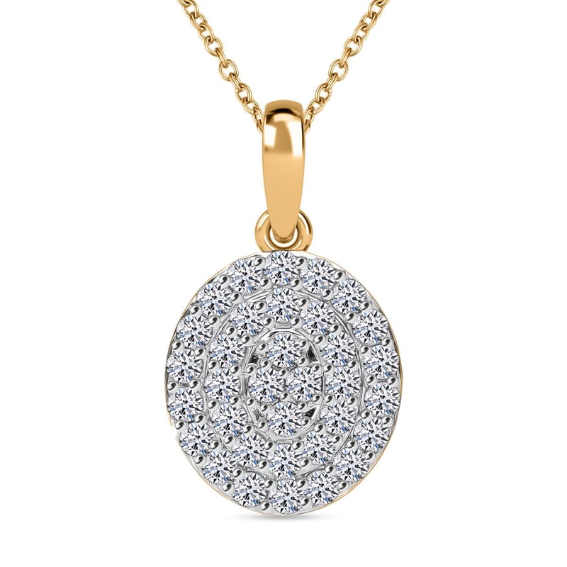 Luxuriant Lab Grown Diamond G-H SI 1.00 ctw Pendant Necklace (20 Inches) in Vermeil Yellow Gold Over Sterling Silver