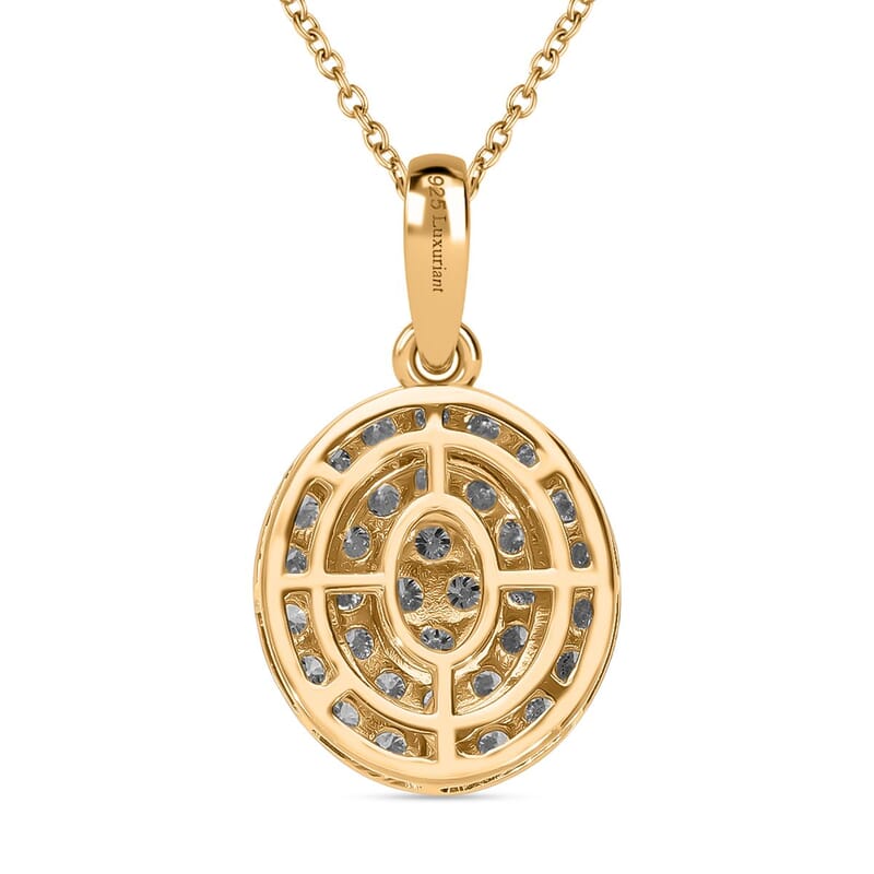 Luxuriant Lab Grown Diamond G-H SI 1.00 ctw Pendant Necklace (20 Inches) in Vermeil Yellow Gold Over Sterling Silver