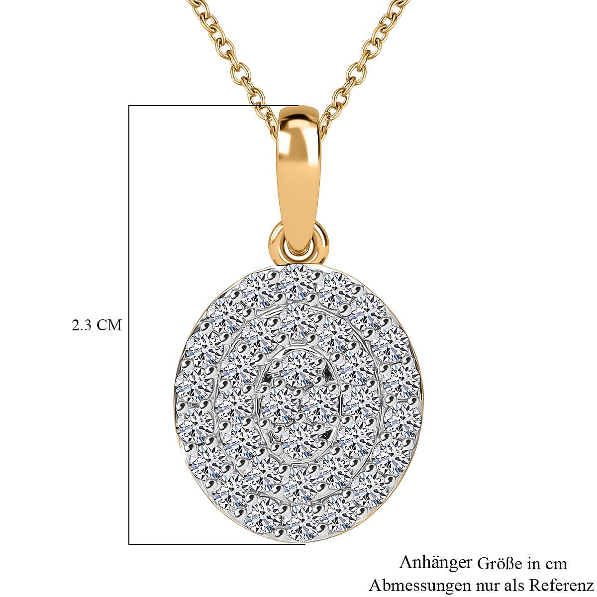 Luxuriant Lab Grown Diamond G-H SI 1.00 ctw Pendant Necklace (20 Inches) in Vermeil Yellow Gold Over Sterling Silver