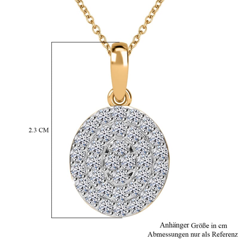 Luxuriant Lab Grown Diamond G-H SI 1.00 ctw Pendant Necklace (20 Inches) in Vermeil Yellow Gold Over Sterling Silver