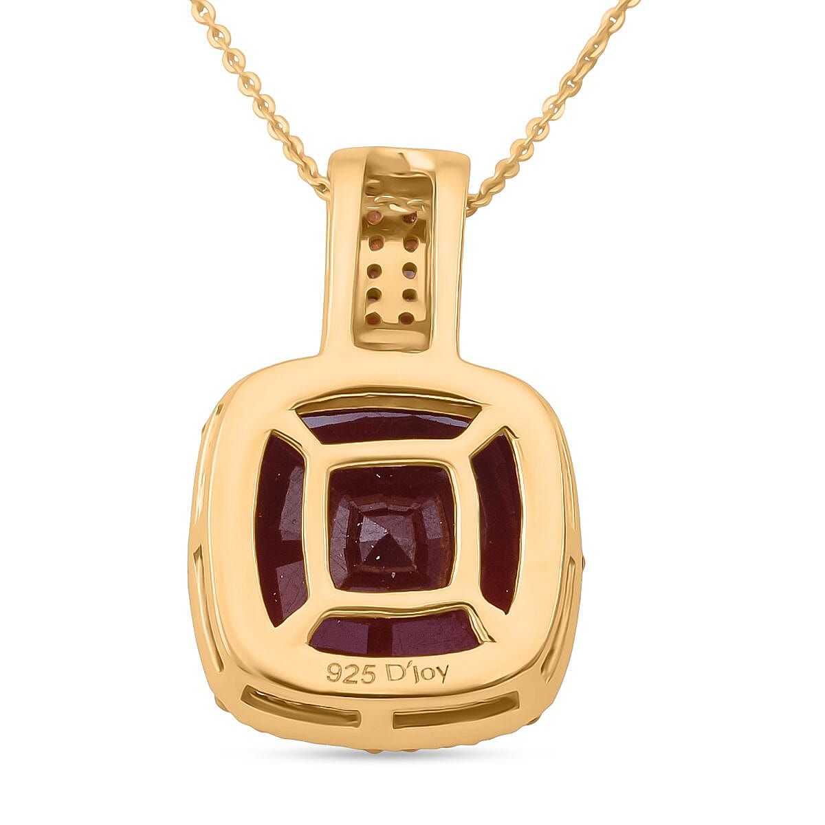Premium Niassa Ruby (FF) and Multi Gemstone 22.60 ctw Royal Reflection Pendant Necklace in 18K Vermeil Yellow Gold Over Sterling Silver 20 Inches