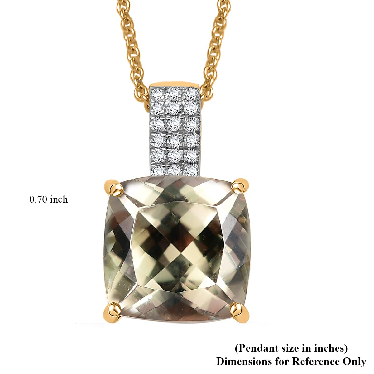 Certified & Appraised Luxoro AAA Turkizite and G-H I2 Diamond 5.85 ctw Pendant Necklace in 14K Yellow Gold 20 Inches (Del. in 10-15 Days) image number 6