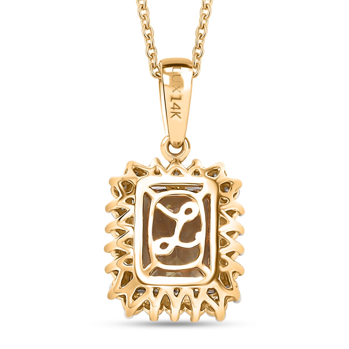 Certified & Appraised Luxoro AAA Turkizite and G-H I2 Diamond 3.15 ctw Pendant Necklace in 14K Yellow Gold 20 Inches (Del. in 10-15 Days) image number 4