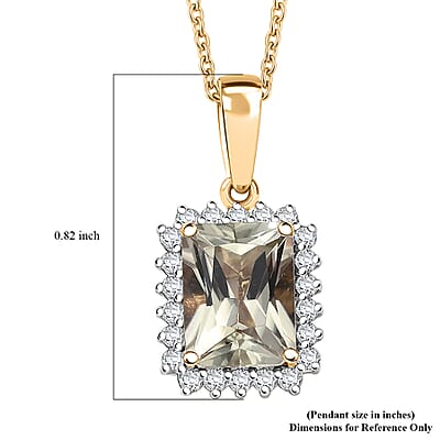 Certified & Appraised Luxoro AAA Turkizite and G-H I2 Diamond 3.15 ctw Pendant Necklace in 14K Yellow Gold 20 Inches