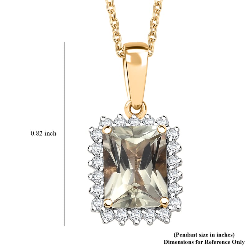 Certified & Appraised Luxoro AAA Turkizite and G-H I2 Diamond 3.15 ctw Pendant Necklace in 14K Yellow Gold 20 Inches