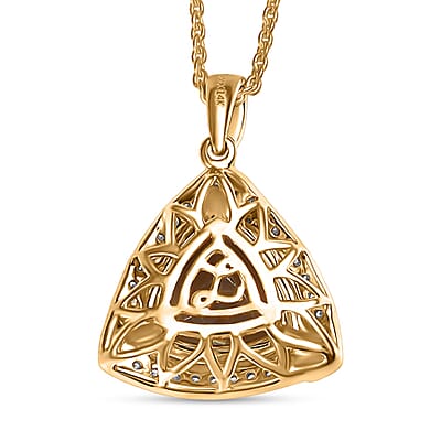 Certified & Appraised Luxoro AAA Turkizite and G-H I2 Diamond 4.21 ctw Pendant Necklace in 14K Yellow Gold 20 Inches