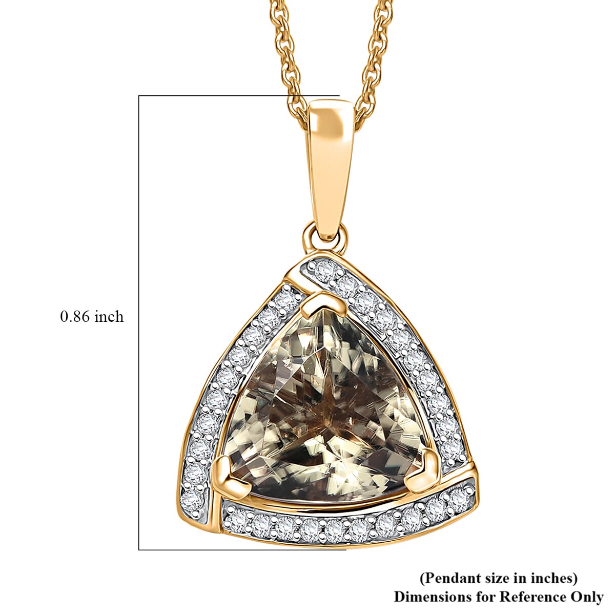 Certified & Appraised Luxoro AAA Turkizite and G-H I2 Diamond 4.21 ctw Pendant Necklace in 14K Yellow Gold 20 Inches (Del. in 10-15 Days) image number 6